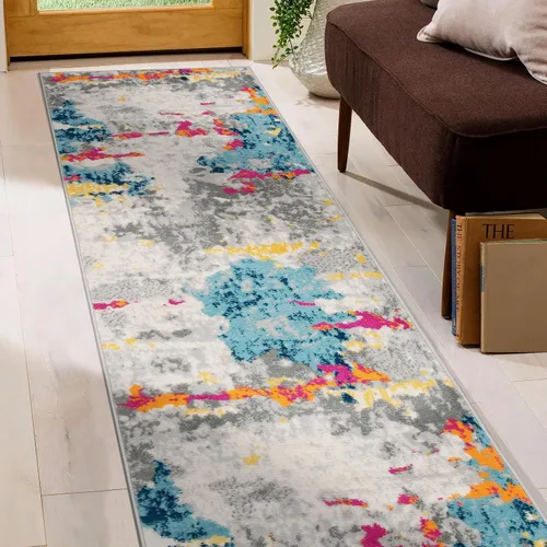 Miniatura 12 de Rugshop Sky Collection - Alfombra de área abstracta de transición, resistente a la decoloración, para entradas o uso de noche, 2 x 3 pies
