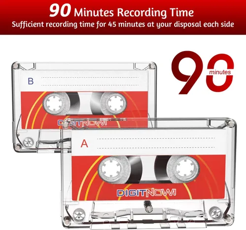 Miniatura 2 de Cinta de casete de audio en blanco – Tiempo de grabación de 90 minutos – Bajo ruido y alta salida – Dictado, grabación MP3 a cinta en blanco