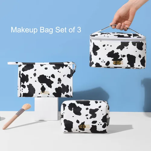 Miniatura 4 de MIRASON Bolsa de maquillaje de viaje para mujer, bonita bolsa de maquillaje, juego de 3 para bolsa, bolsa organizadora de maquillaje, bolsa