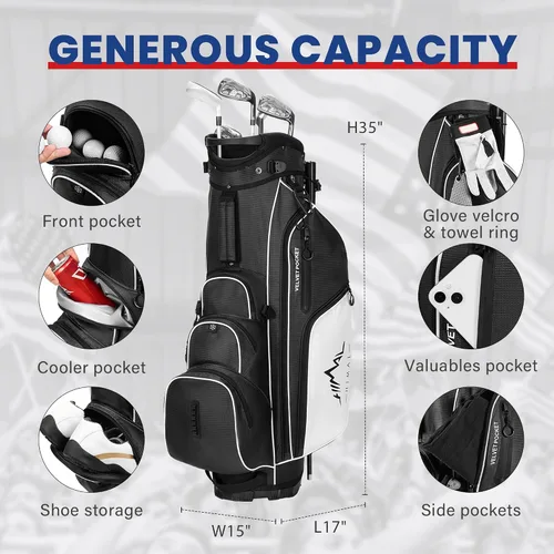 Miniatura 4 de uniHimal Lightweight Golf Stand Bag with 4-Way Full Length Dividers, Durable Waterproof Golf Bag for Men & Women with Multiple Pockets