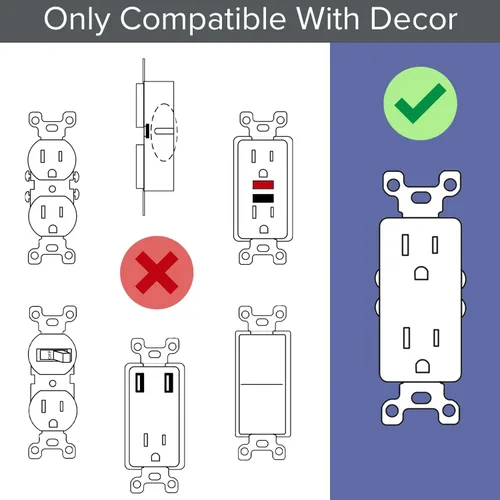 Miniatura 8 de 6 unidades - SnapPower GuideLight [para decoración estándar, no para enchufes GFCI] - Luz nocturna - Placa de pared para enchufe eléctrico con luces