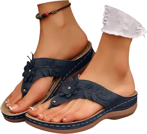 Miniatura 7 de Sandalias ortopédicas para mujer con soporte de arco, sandalias informales para playa, verano, caminar, viajes, cómodas sandalias planas para mujer
