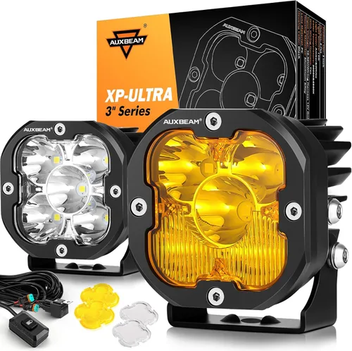 Miniatura 22 de Auxbeam Color Play Series - Luces LED Pod DRL Ámbar de 3" 100W Combo Spot Flood de Doble Color Señal de Giro Lámpara de Conducción Antiniebla Cubo