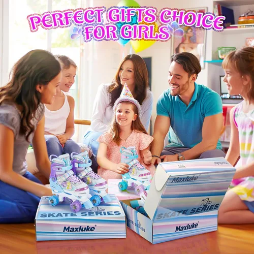 Miniatura 7 de Patines para niñas y niños, 4 tamaños ajustables para niños pequeños y jóvenes con todas las ruedas iluminadas, patines para niños principiantes