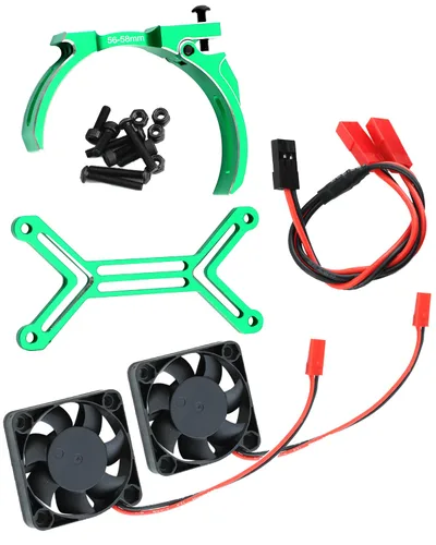 Miniatura 7 de Ventilador de refrigeración de 1.575 in para coche a escala RC 1/5 ARRM A TRX4, disipador de calor cepillado sin escobillas de 15000 RPM con montaje