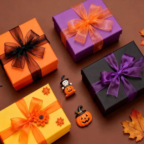 Miniatura 4 de Cinta de organza transparente, 1 pulgada x 125 yardas, 5 rollos de Halloween para envoltura de regalos, ramos, bodas, decoración de fiestas