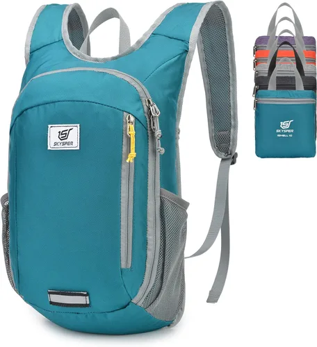 Miniatura 17 de SKYSPER Mochila pequeña de senderismo de 10L/15L/20L Mochila de viaje ligera para mujeres y hombres Verde