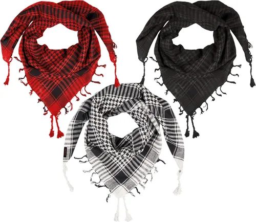 Miniatura 62 de LOVARZI Shemagh Cottons Arab Keffiyeh - Bufanda militar táctica para cabeza y cuello