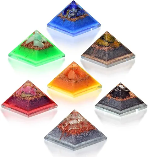 7 mini pirámides para autocuidado, armonía, meditación, yoga, espiritualidad, decoración de cristal, espacio de trabajo de equilibrio hecho de Juego