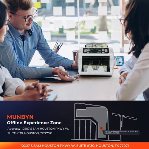 Miniatura 6 de MUNBYN IMC09 Máquina contadora de dinero de denominación mixta, contador de valores, contador de billetes UV/MG/IR/MT, máquina de conteo de dinero