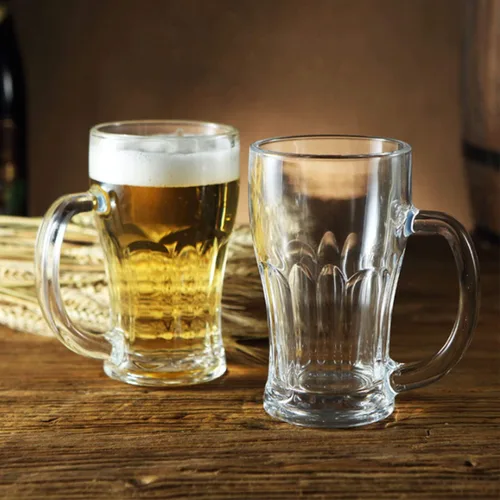 Miniatura 7 de QAPPDA Juego de tazas de cerveza, tazas de vidrio con asa de 18 onzas, vasos de cerveza grandes para congelador, vasos de cerveza de 17.6 fl oz