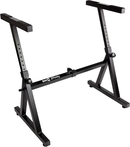 Miniatura 12 de RockJam Xfinity - Soporte para teclado de piano de alta resistencia, doble X, premontado, infinitamente ajustable con correas de bloqueo