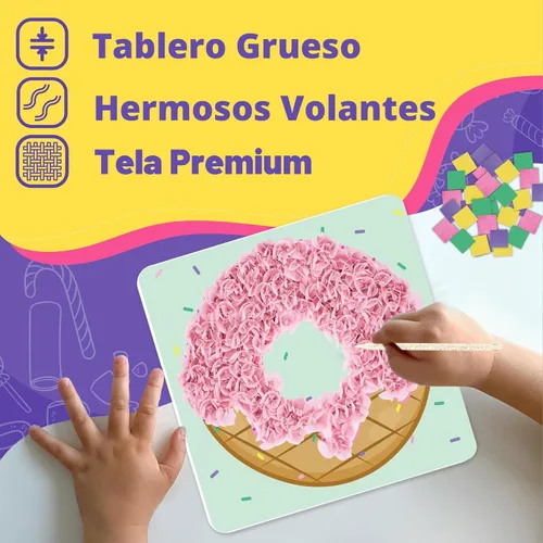 Miniatura 7 de jackinthebox Poke Poke Art para niños - Tema Candyland, Arte y Manualidades de tela sin desorden, Kits de prensado de flores, regalo para niños