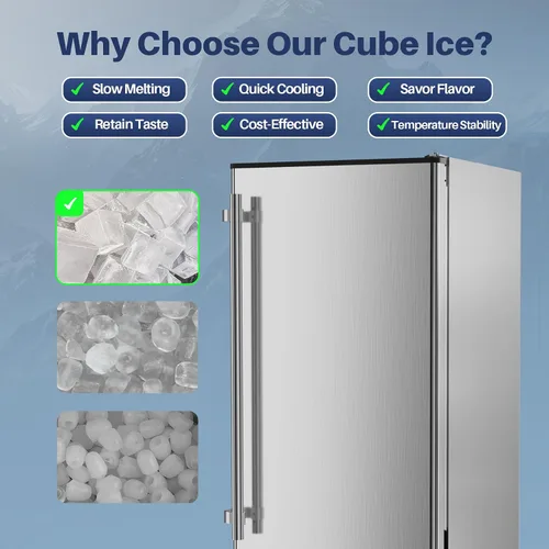 Miniatura 5 de Coolake - Máquina de hielo de 15 pulgadas de ancho para debajo de la encimera, máquina de hielo independiente incorporada de 80 libras/día