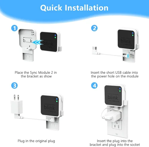 Miniatura 6 de Unidad flash USB Blink de 256 GB, con soporte de pared con toma de corriente para Blink Sync Module 2, almacenamiento USB Blink y soporte de cámara