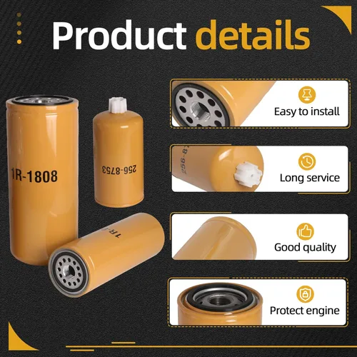 Miniatura 4 de 1R-1808 1R-0749 256-8753 Kit de filtros (juego de 3), filtro de combustible/filtro de aceite/separador de agua para motor Caterpillar Cat