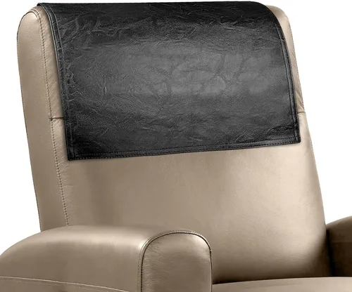 Miniatura 26 de Funda para reposacabezas para silla reclinable, protector para reposacabezas de piel sintética con correas elásticas, fundas para reposacabezas