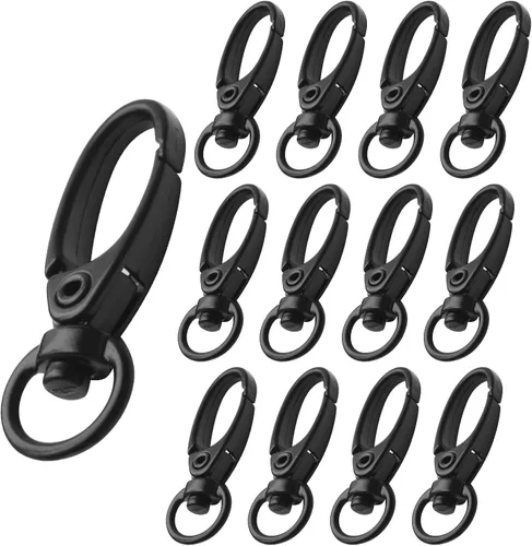 Miniatura 10 de 50 clips de cierre giratorios, 50 clips de gatillo giratorios de 1.378 in, broches de metal para colgar llaveros, correas de perro, decoración