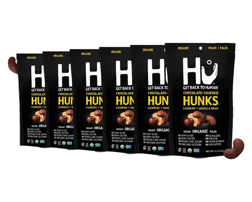Miniatura 9 de Hu Hunks - Almendras veganas cubiertas de chocolate con sal marina, paquete de 6 unidades, sin OMG, sin gluten, paleo, chocolate negro orgánico