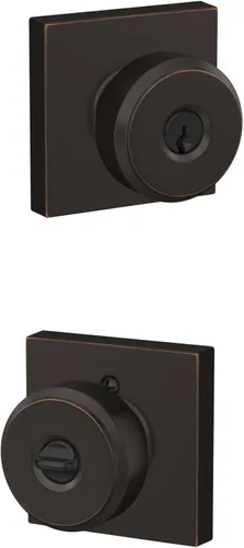 Miniatura 35 de SCHLAGE F51A BWE 622 - Pomo de puerta Bowery, cerradura de entrada con llave, color negro mate Mate negro