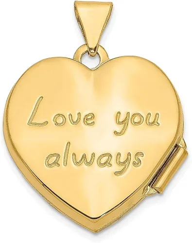 Miniatura 3 de Colgante de oro amarillo de 14 quilates Love You Always con dije de corazón para mujer, regalos para ella