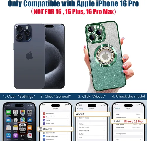 Miniatura 278 de Misscase Funda magnética con purpurina para iPhone 11 compatible con MagSafe, protección completa, delgada, a prueba de golpes, antiarañazos