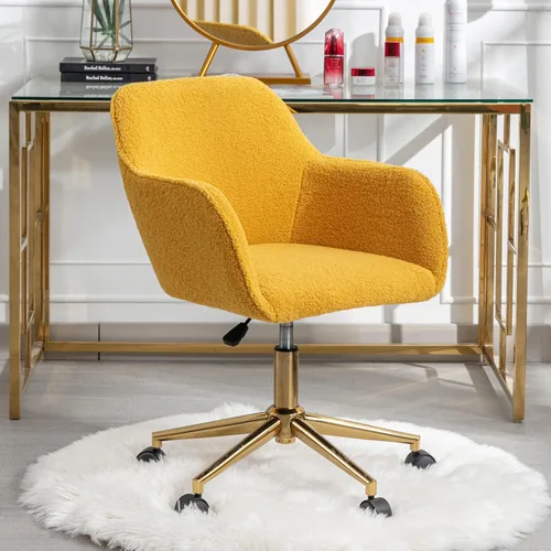 Miniatura 17 de Silla de escritorio moderna de piel sintética para oficina en casa, altura ajustable, giratoria, color negro