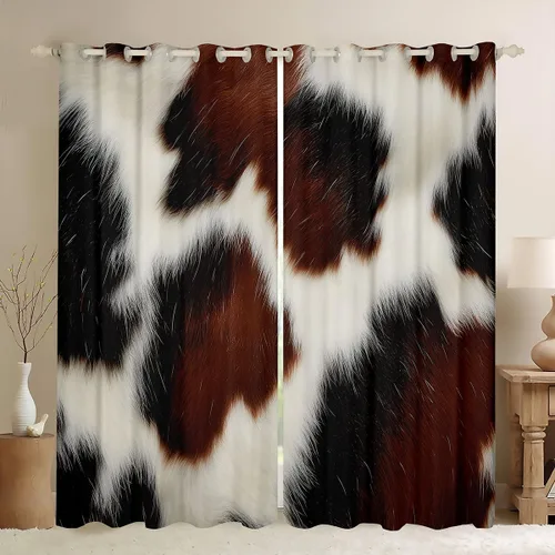 Erosebridal Cortinas opacas con estampado de vaca lindo 30-50% para dormitorio, cortinas de piel de vaca de 38 pulgadas de ancho x 45 pulgadas de