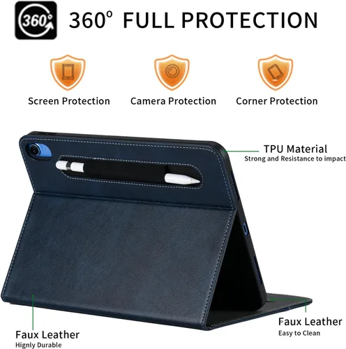 Miniatura 6 de HFcoupe Funda para iPad A16 de 11ª generación de 11 pulgadas 2025, estilo libro para iPad Gen 10 2022 de 10.9 pulgadas, funda protectora