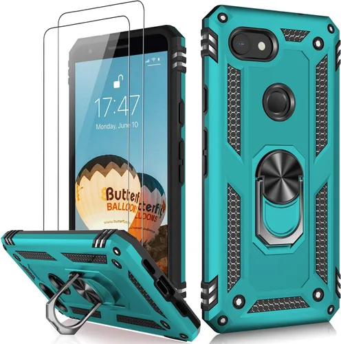Miniatura 108 de LUMARKE Funda para Google Pixel 5 con protector de pantalla, pasa 16 pies, probada en caídas, grado militar, con soporte de anillo magnético, Rojo