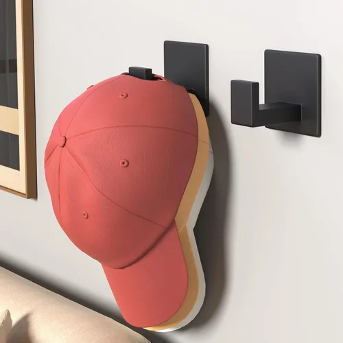 Miniatura 7 de VAEHOLD Ganchos adhesivos para toallas, ganchos de pared de servicio pesado de aluminio negros para colgar abrigo, sombrero, toallas, batas, ropa