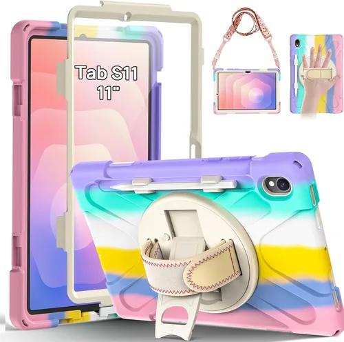 Miniatura 23 de Gerutek Funda para Samsung Galaxy Tab S6 Lite de 10.4 pulgadas 2024/2022/2020, funda protectora de cuerpo completo con protector de pantalla