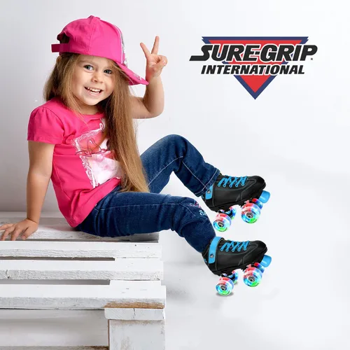Miniatura 7 de Sure-Grip Sugar & Spice - Patines de ruedas para niños, botas de vinilo duraderas con acolchado cómodo, cuentan con ruedas iluminadas