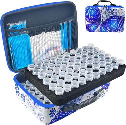 Miniatura 15 de LIRUNQIU Contenedores de almacenamiento de pintura con diamantes, caja de almacenamiento de accesorios y herramientas de arte con diamantes de 120