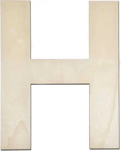 Miniatura 21 de Letra M de madera de 12 pulgadas de grosor, letra de madera grande sin terminar de 1/4 de pulgada de grosor para decoración de pared del hogar