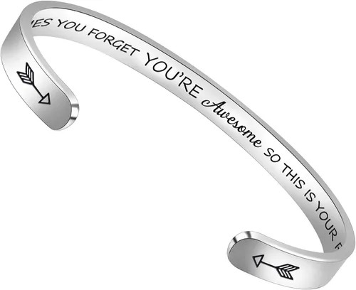 Btysun Pulseras con frase personalizable, para el Día de la Madre, de su hija, regalos motivacionales para graduación o cumpleaños, para mujeres y