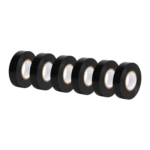 Amazon Basics Cinta adhesiva eléctrica, para bricolaje en el hogar, reparaciones, electricidad, automoción y equipo, paquete de 6, 3/4 pulgadas por