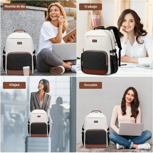 Miniatura 9 de Mochila para Laptop para Mujeres Mochila de Libros: Mochilas de Trabajo y Escuela de 15.6 pulgadas con Bolsillo con Compartimento para Taza de Gran