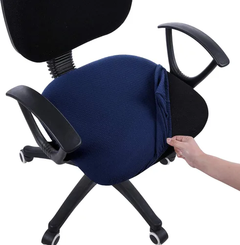 Miniatura 29 de Smiry - Fundas de asiento elásticas para silla de oficina con diseño jacquard, desmontables, lavables, antipolvo, protectores para cojines de silla