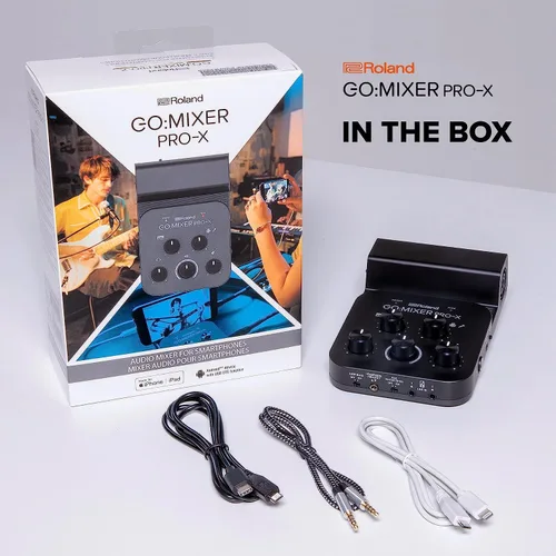 Miniatura 7 de Roland GO:MIXER PRO-X Mezclador de audio para teléfonos inteligentes Conecta y mezcla hasta 7 fuentes de audio Añade audio de calidad de estudio