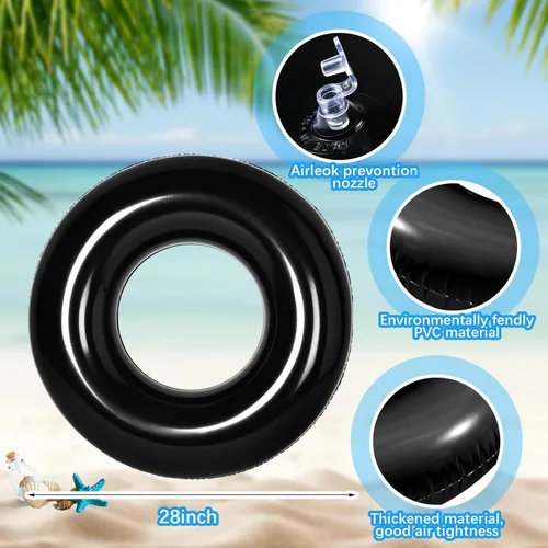 Miniatura 2 de JellyArch 6 piezas de flotadores inflables para piscina de 28 pulgadas, tubo de natación a granel para adultos, flotadores de piscina