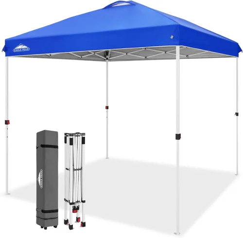 Miniatura 195 de EAGLE PEAK Tienda de campaña desplegable con bolsa de transporte con ruedas, 8 estacas, 4 cuerdas, 4 bolsas de peso, toldo de tienda de campaña