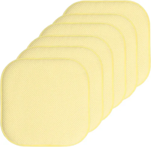 Miniatura 64 de Sweet Home Collection Cojines de espuma viscoelástica para silla, antideslizantes, diseño de panal de abeja, 16 x 16 pulgadas, paquete de 2