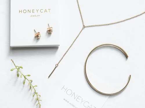Miniatura 3 de HONEYCAT Lariat - Collar de barra en oro oro rosa o plata Joyería delicada