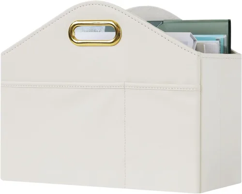 Miniatura 7 de Revistero de piel sintética plegable para revistas, organizador de periódicos, contenedor de documentos para el hogar, oficina, sala de estar