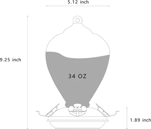 Miniatura 5 de Comederos para Colibríes, 34 OZ Comedero de Vidrio Soplado a Mano para Colibríes para Exteriores Colgante con Ganchos de Foso Antihormigas, Perfecto