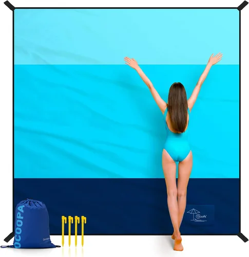 Miniatura 15 de OCOOPA Diveblues - Manta de playa extragrande de nailon de paracaídas, sin arena, cómoda, acogedora, a la moda, compacta y ligera, reforzada, a