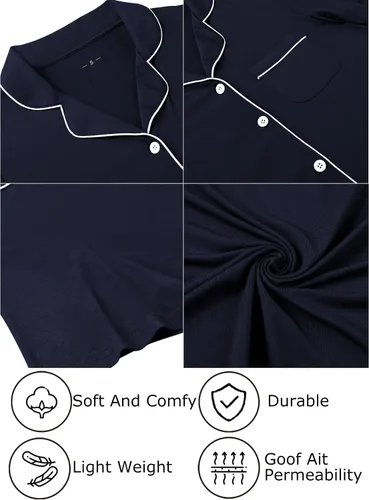 Miniatura 5 de Leikar Camisón de maternidad para mujer, pijama de lactancia de manga larga