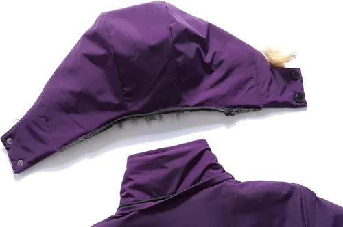 Miniatura 4 de MOERDENG Chaqueta de esquí impermeable para mujer, abrigo de nieve con capucha para invierno, chaqueta de esquí resistente al viento para mujer