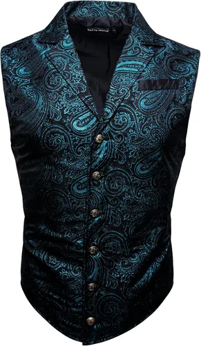 Miniatura 3 de BarryWang Chaleco de traje victoriano de cachemira para hombre cuello a medida estilo formalocio steampunk gótico